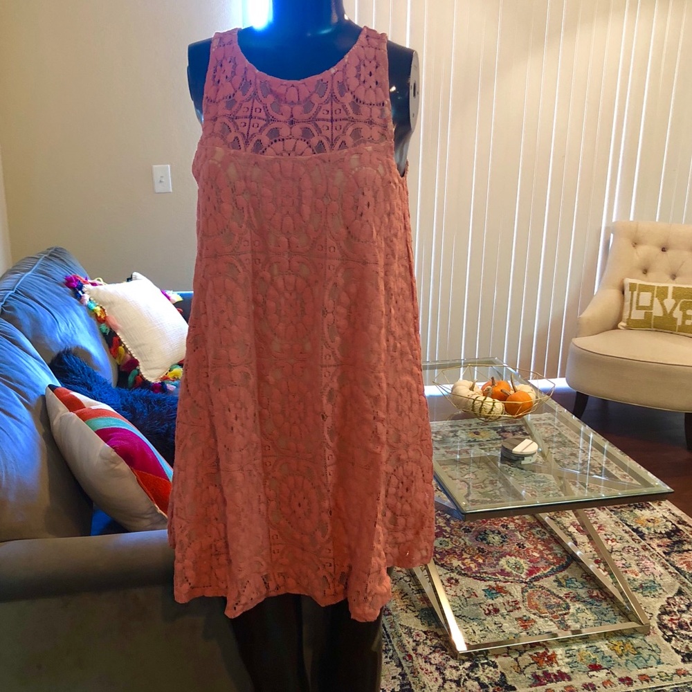 Free People | Burnt Orange / Peach Lace Dress